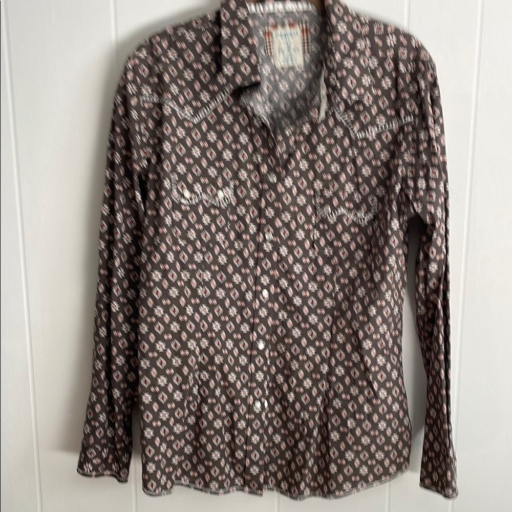 Brown print design Button Down Shirt